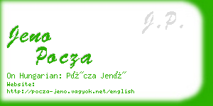 jeno pocza business card